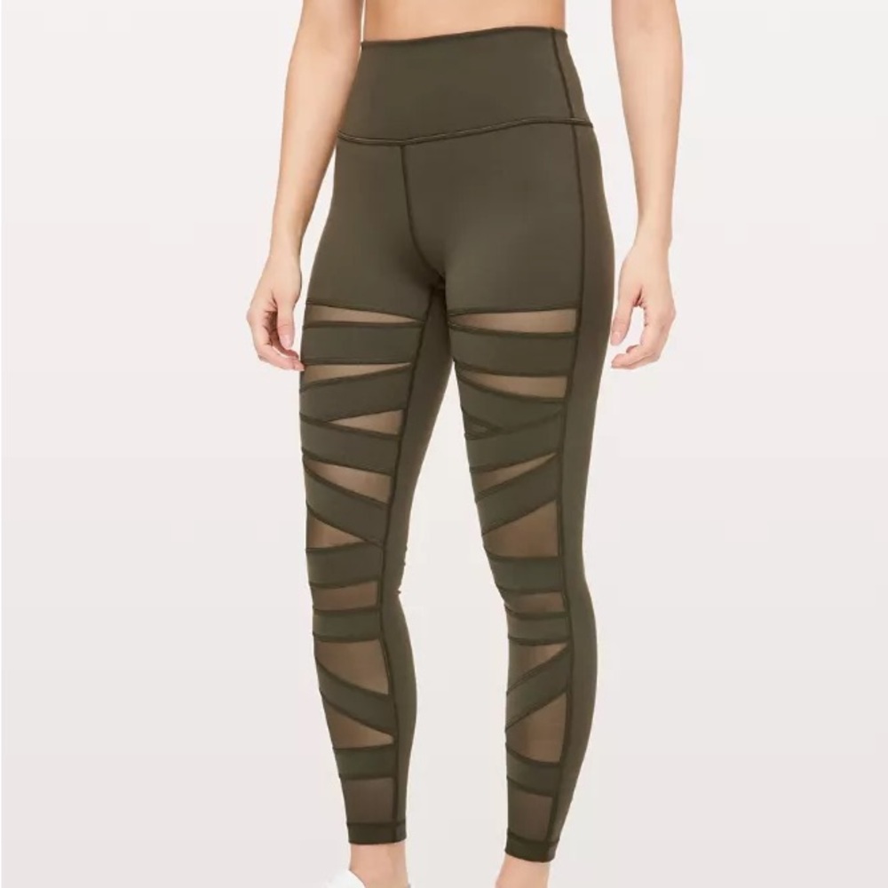 Lululemon Olive High-Waisted Leggings Size 6